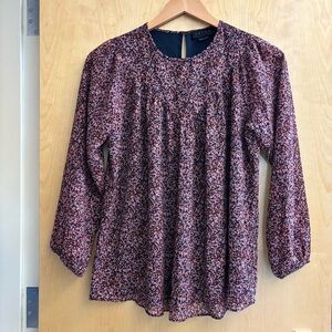 HATCH Floral Top Three-Quarter Sleeves Size 2 Medium Maternity